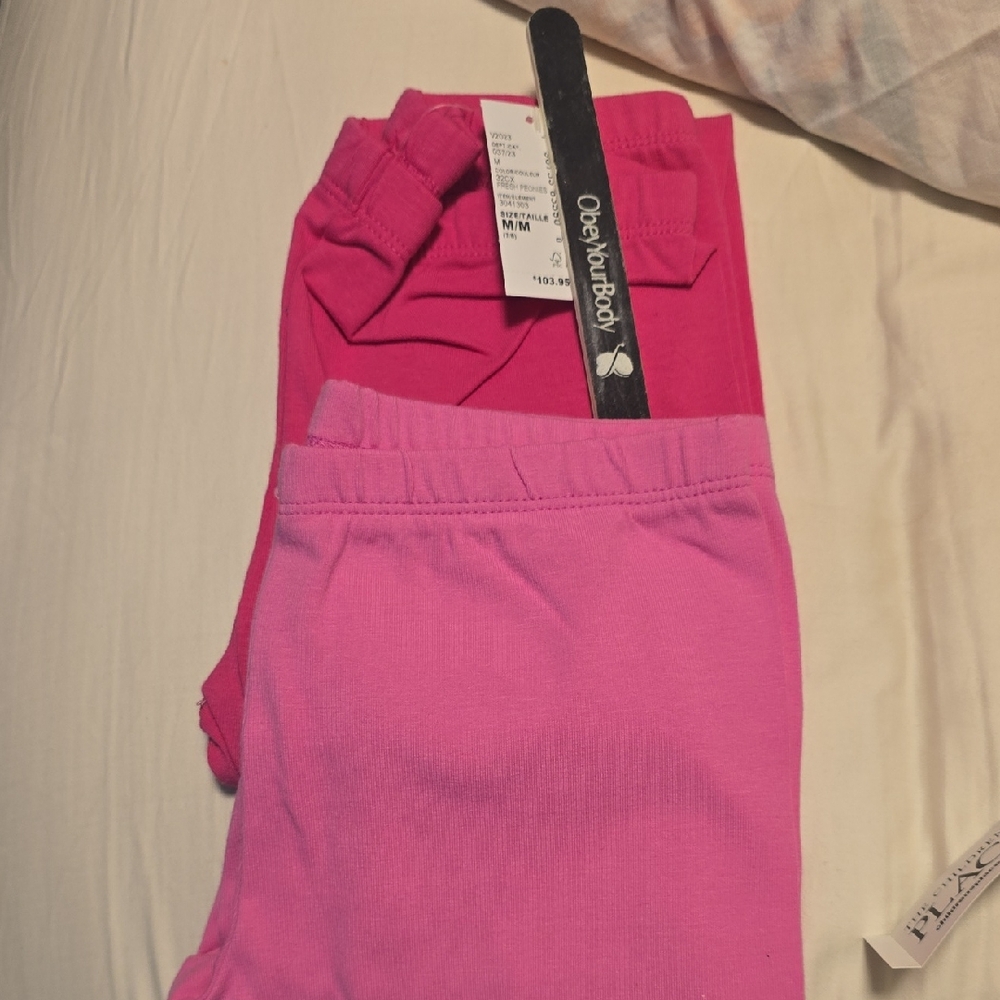 Kids Pink Leggings - 2 Pair